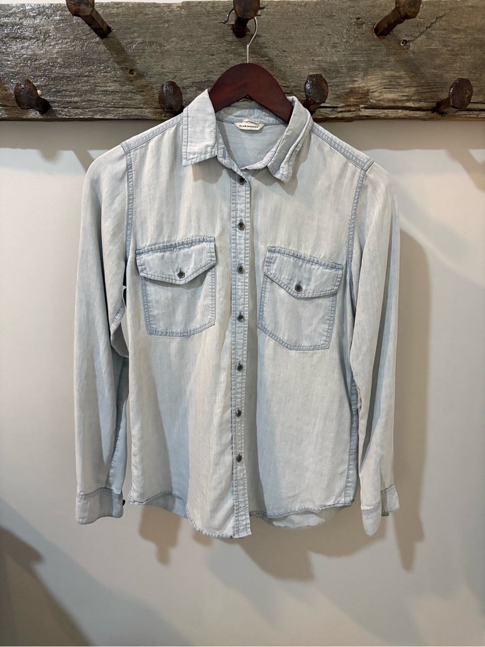Club Monaco Light Blue Denim Button-Down Shirt